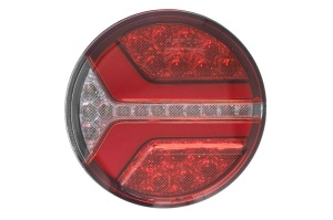 Stop spate stanga/dreapta ECOrotund (LED, 12/24V, cu intermitent, cu stop, lumina de parcare, fara proiector, surub, conector: 2x SuperSeal 2PIN/AMP 7PIN) - Img 1