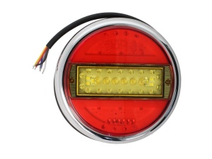 Stop spate stanga/dreapta (LED, 12/24V, cu intermitent, cu lumina de ceata, lumina de marșarier, cu lumina stop, lumini parcare, fara reflector, rama cromata) - Img 1