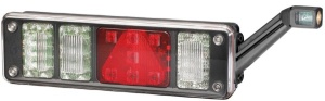 Stop spate stanga (LED/P21W, 24V, cu intermitent, cu lumina de ceata, lumina de marșarier, cu lumina stop, lumini parcare, reflector triunghiular, lumina laterala, conector: 4x SuperSeal 2PIN/AMP DIN 7PIN Bayonet) - Img 3