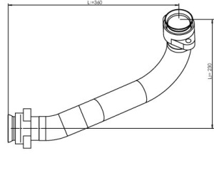 Teava esapament (diametru:50mm, lungime:360mm) potrivit MERCEDES ACTROS EURO 3 - Img 2