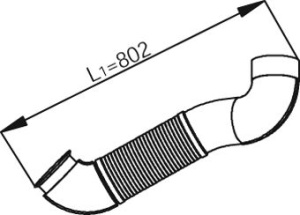 Teava esapament (lungime:802/820mm) potrivit MERCEDES ACTROS MP2 / MP3 OM541.926-OM541.943 04.03- - Img 2