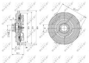 Ventilator potrivit BMW 3 (E30), 3 (E36), 5 (E34); OPEL OMEGA B 1.7D/2.4D/2.5D 09.85-07.03 - Img 2