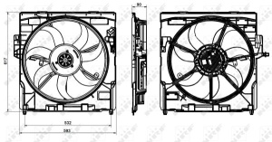 Ventilator radiator (cu carcasa) potrivit BMW X5 (E70) 3.0/4.8 10.06-12.12 - Img 4