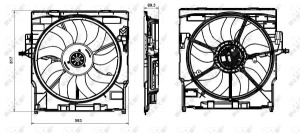 Ventilator radiator (cu carcasa) potrivit BMW X5 (E70), X6 (E71, E72) 3.0D/4.4/4.4H 10.07-07.14 - Img 4