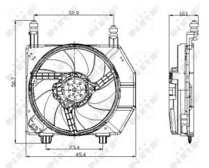 Ventilator radiator (cu carcasa) potrivit FORD FIESTA IV, FIESTA/MINIVAN 1.25-1.6 08.95-08.03 - Img 4