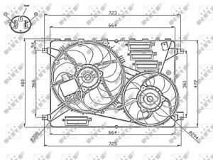 Ventilator radiator (cu carcasa) potrivit LAND ROVER DISCOVERY SPORT, FREELANDER 2, RANGE ROVER EVOQUE 2.0/2.0D/2.2D 06.11- - Img 3