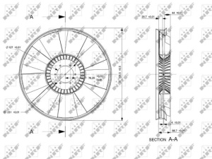 Ventilator radiator (diameter 705mm, numar lame 9) potrivit MAN E2000, EL, F2000, F90, F90 UNTERFLUR, HELICON, HOCL, LION´S CITY, LION´S COACH, LION´S COMFORT, LION´S REGIO D0824LOH05-E2866DF01 01.79- - Img 2