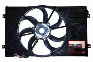Ventilator radiator Stanga (cu carcasa) potrivit AUDI A3; SEAT ALTEA, ALTEA XL, LEON, TOLEDO III; SKODA OCTAVIA II, SUPERB II; VW AMAROK, CADDY III, CADDY III/MINIVAN 1.4-2.0D 11.99-05.22 - Img 2
