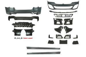 Bara fata si spate, pachet M complet, cu locas proiector si ornamente grunduit potrivit BMW 5 G30, G31, G38, F90 dupa 2020