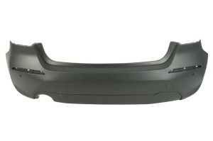 Bara protectie spate stanga potrivita BMW 1 F40 dupa 2019 - grunduita, BASIS, cu gauri pentru senzorii de parcare, cu gaura pentur camera