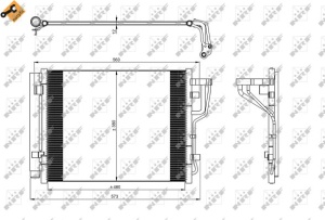 Condensator climatizare (cu uscator) potrivit HYUNDAI I30; KIA CEE'D, PRO CEE'D 1.6D/2.0D 12.06-12.12 - Img 4