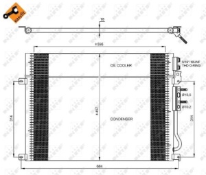 Condensator climatizare potrivit JEEP COMMANDER, GRAND CHEROKEE III 3.0D-6.1 10.04-12.10 - Img 2