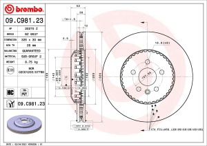Disc frana Fata Dreapta/Stanga potrivit LAND ROVER DISCOVERY SPORT, RANGE ROVER EVOQUE 1.5H-2.2D 09.14- - Img 1