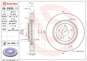 Disc frana Fata Dreapta/Stanga potrivit LEXUS RX 3.5/3.5H 12.08-10.15 - Img 3