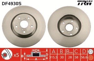 Disc frana Fata Dreapta/Stanga potrivit SUBARU LEGACY VI, LEVORG, OUTBACK, TRIBECA 1.6-3.6 01.05- - Img 3