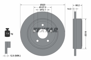 Disc frana Spate Dreapta/Stanga (fara pivot fixare roata) potrivit JEEP COMMANDER, GRAND CHEROKEE II, GRAND CHEROKEE III 2.7D-5.7 04.99-10.11 - Img 3
