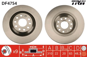 Disc frana Spate Dreapta/Stanga potrivit AUDI A3, Q2, Q3, TT; CUPRA ATECA, FORMENTOR, LEON, LEON SPORTSTOURER; SEAT LEON, LEON SC, LEON SPORTSTOURER, LEON ST, LEON/HATCHBACK 1.0-3.6 07.03- - Img 3