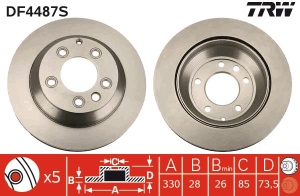 Disc frana Spate Dreapta/Stanga potrivit AUDI Q7; PORSCHE CAYENNE; VW TOUAREG 2.5D-6.0D 09.02- - Img 3
