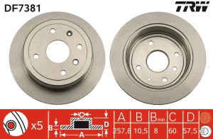 Disc frana Spate Dreapta/Stanga potrivit CHEVROLET AVEO / KALOS, LACETTI, NUBIRA; DAEWOO LACETTI, NUBIRA 1.4-2.0D 12.00- - Img 3