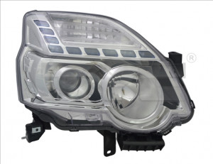 Far Dreapta (D1S/H1, electric, cu motor, culoare insertie: cromat, culoare semnalizator: transparent) potrivit NISSAN X-TRAIL II - Img 3