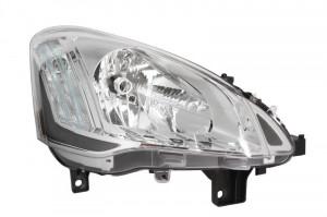 Far dreapta potrivit CITROEN BERLINGO PEUGEOT PARTNER TEPEE dupa 2008 - (H4, electric, cu motoras, fundal transparent)