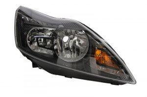 Far dreapta potrivit FORD FOCUS 2008-2012 - (H1/H7, reglaj electric, cu motoras, fundal negru)