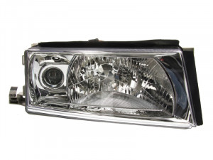 Far dreapta potrivit SKODA OCTAVIA I - (H3/H4, electric, cu motoras, fundal cromat)