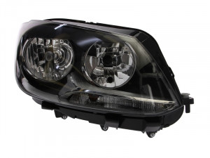 Far dreapta potrivit VW CADDY III, TOURAN - (H15/H7, reglaj electric, cu motoras, fundal negru)