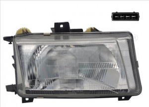 Far dreapta potrivit VW POLO 1995-2001 - (H4, electric, manual, fundal argintiu)