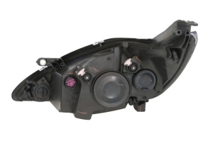 Far fata Dreapta (H4, electric, cu motor, culoare insert: cromat, culoare semnalizator: transparent) potrivit FORD KA - Img 2