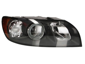 Far fata Dreapta (H7/HB3, electric, cu motor, culoare insert: negru, culoare semnalizator: galben) potrivit VOLVO S40 II, V50 - Img 1