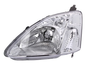 Far fata Stanga (H4, electric, cu motor, culoare insert: cromat, culoare semnalizator: transparent) potrivit HONDA CIVIC VII -12.03 - Img 1