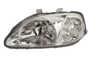 Far fata Stanga (H4, electric, fara motoras, culoare insert: cromat, culoare semnalizator: alb) potrivit HONDA CIVIC VI -04.98 - Img 1