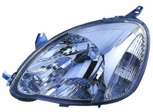 Far fata Stanga (H4, electric, fara motoras, culoare insert: cromat) potrivit TOYOTA YARIS
