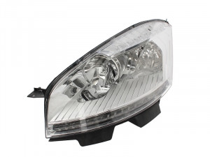 Far stanga (H1/H7, reglaj electric, cu motoras, fundal cromat) CITROEN C4 PICASSO 2006-2010 - Img 1