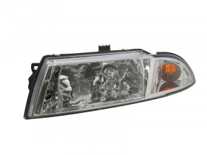 Far Stanga (H4, electric, fara motoras, culoare insertie: cromat, culoare semnalizator: alb) potrivit MITSUBISHI CARISMA - Img 2