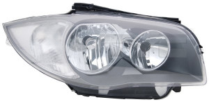 Far stanga potrivit BMW Seria 1 (E81),Seria 1 (E82),Seria 1 (E87),Seria 1 (E88) - (H7, reglaj electric, fundal cromat)