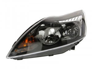 Far stanga potrivit FORD FOCUS II - (H1/H7, reglaj electric, cu motoras, fundal negru)