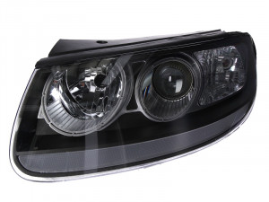 Far stanga potrivit HYUNDAI SANTA FE 2006-2009 - (H7, reglaj electric, fundal negru)