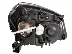 Far stanga potrivit NISSAN QASHQAI I - (H7, reglaj electric, cu motoras, fundal negru/insertii crom) - Img 2