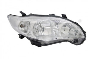 Far stanga potrivit TOYOTA COROLLA dupa 2010 - (HB3/HB4, electric, fundal cromat, fundal transparent)