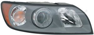 Far stanga potrivit VOLVO S40, V50 2004-2007 - (H7/HB3, electric, cu motoras, fundal argintiu)