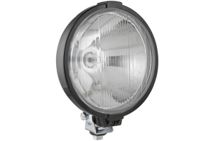 Far universal stanga/dreapta (faza lunga, H3/T4W, 12/24V, diametru 190mm, transparent, plastic, negru, lumini pozitie, fara bec) - Img 1