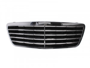 Grila radiator fata potrivit MERCEDES Clasa E 1999-2003 - AVANTGARDE, negru/crom