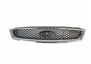 Grila radiator potrivit FORD FOCUS II 1.4-2.5 2004-2012 pana in 2008 - (crom/negru)