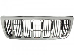 Grila radiator potrivit JEEP GRAND CHEROKEE II 2.7D-4.7 1998-2005 pana in 2005 - (LAREDO, complet, crom/negru)