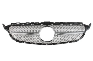 Grila radiator potrivit MERCEDES C-KLASA W205 2018-2021 - (argintiu/crom)