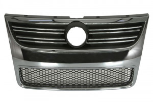 Grila radiator potrivit VW TOUAREG 2.5D-6.0 2002-2010 pana in 2010 - (crom/negru)