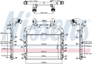 Intercooler (cu buson de scurgere) EURO 6 potrivit DAF XF 106 MX-11320-MX-13390 10.12- - Img 3