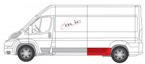 Kit reparatie aripa spate stanga potrivit CITROEN JUMPER; FIAT DUCATO; PEUGEOT BOXER 2006-2014 - (inainte de roti, model lung) - Img 2